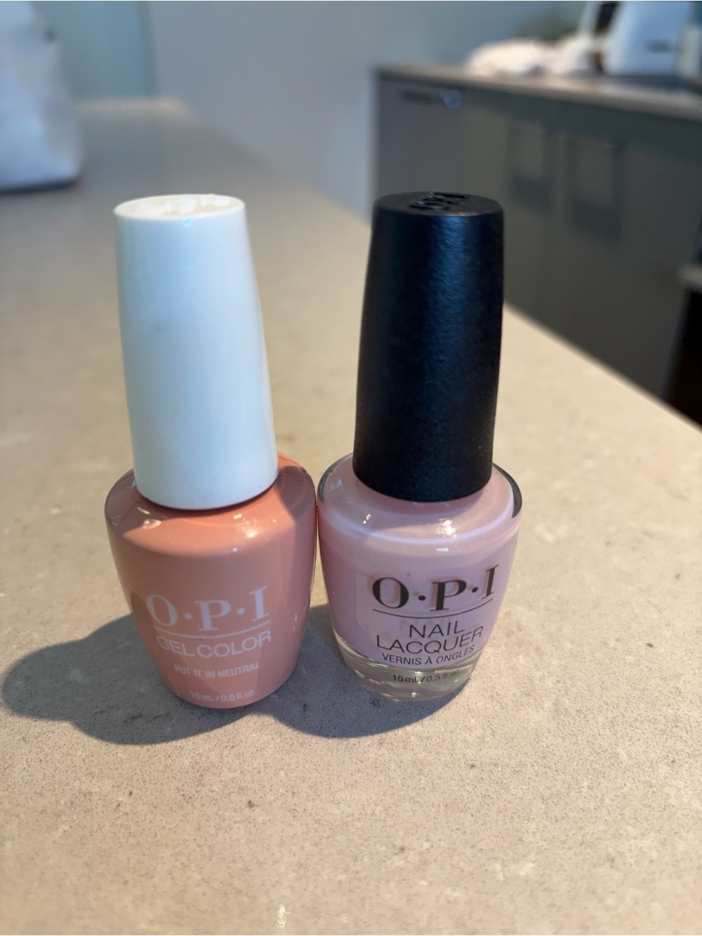 OPI gel and regular put it in neutral  Nail Polish Duo